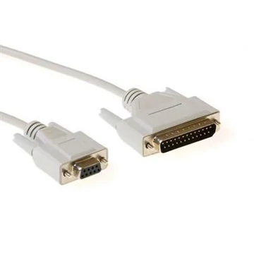 ACT Serial printer cable 9 pin D-sub female to 25 pin D-sub male 3m Ivory ACT Serial printer cable 9 pin D-sub female to 25 pin D-sub male 3m Ivory