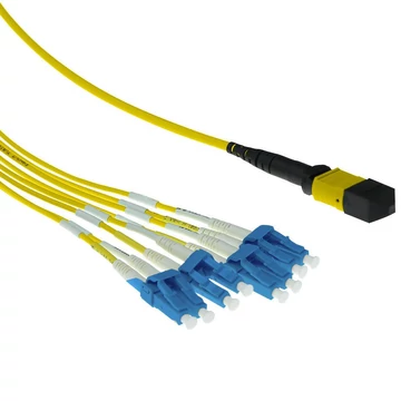 ACT Singlemode 9/125 OS2 fanout cable 1 X MTP female - 6 X LC duplex 12 fibers 3m Yellow ACT Singlemode 9/125 OS2 fanout cable 1 X MTP female - 6 X LC duplex 12 fibers 3m Yellow