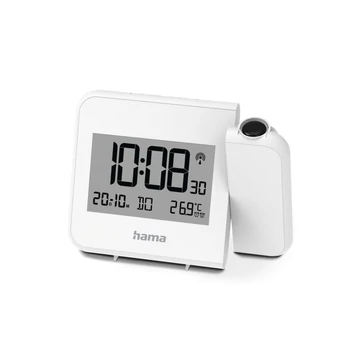 Hama Hvar Projector Alarm Clock Digital Radio-Controlled Alarm Clock Wall or Ceiling Projection White Hama Hvar Projector Alarm Clock Digital Radio-Controlled Alarm Clock Wall or Ceiling Projection White