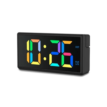 Hama Ibiza Digital Alarm Clock Multi-Colour Display with USB Charging Function Black Hama Ibiza Digital Alarm Clock Multi-Colour Display with USB Charging Function Black