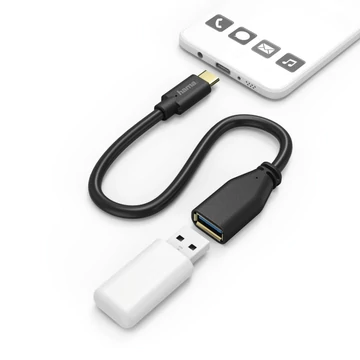 Hama USB Type-C OTG 0,15m adapter Black