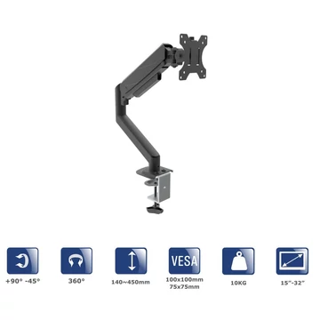 Akyga AK-MB-05 Single Gas Spring Monitor Arm Desk Mount 10kg VESA 75x75mm / 100x100mm 15-32" Akyga AK-MB-05 Single Gas Spring Monitor Arm Desk Mount 10kg VESA 75x75mm / 100x100mm 15-32"