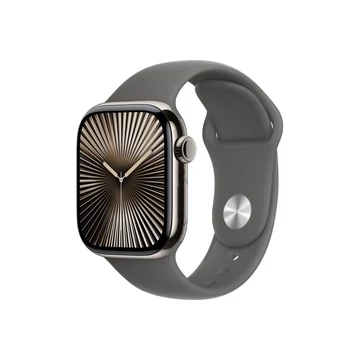 Apple Watch S10 Cellular 42mm Natural Titanium Case with Stone Grey Sport Band S/M Apple Watch S10 Cellular 42mm Natural Titanium Case with Stone Grey Sport Band S/M