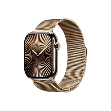 Apple Watch S10 Cellular 46mm Gold Titanium Case with Gold Milanese Loop M/L Apple Watch S10 Cellular 46mm Gold Titanium Case with Gold Milanese Loop M/L