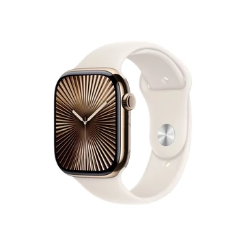 Apple Watch S10 Cellular 46mm Gold Titanium Case with Starlight Sport Band M/L Apple Watch S10 Cellular 46mm Gold Titanium Case with Starlight Sport Band M/L
