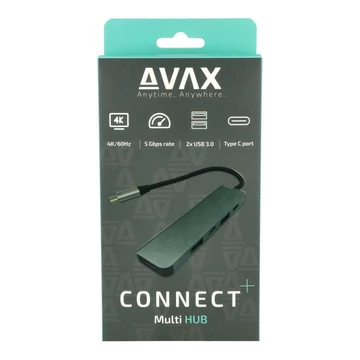 Avax HB611 CONNECT+ 5in1 Multi HUB fekete