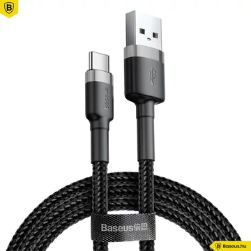 Baseus Cafule USB - USB-C adat/töltőkábel 2A 2m fekete/ezüst