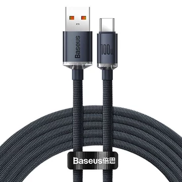 Baseus Crystal Shine USB - USB-C kábel 100W 2m fekete