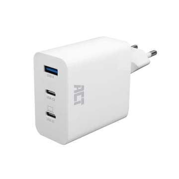 ACT ACT USB-C/USB-A Charger 65W 3-port with Power Delivery PPS, QuickCharge and GanFast ACT ACT USB-C/USB-A Charger 65W 3-port with Power Delivery PPS, QuickCharge and GanFast
