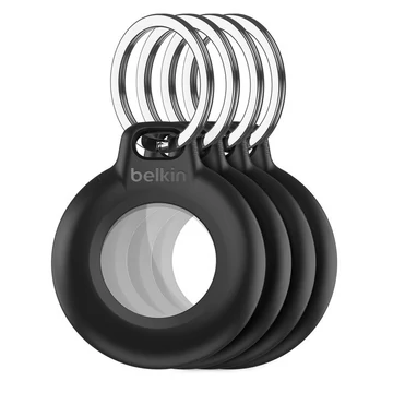 Belkin Waterproof Secure Holder with Key Ring for AirTag 4 Pack Black Belkin Waterproof Secure Holder with Key Ring for AirTag 4 Pack Black