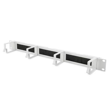 Digitus 1U kábelrendező panel kefés bemenetekkel 4x alumínium kábelgyűrű 44x60mm Szürke (RAL 7035)