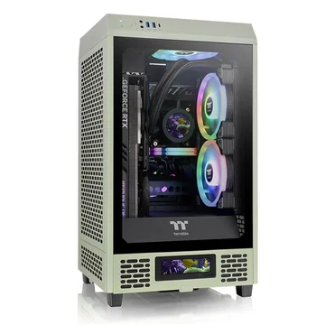 Thermaltake The Tower 200 Matcha Green táp nélküli ablakos MT Mini Tower számítógépház