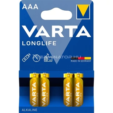 Varta Longlife AAA (R03) alkáli elem 4db