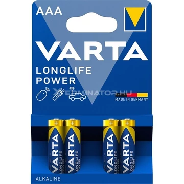 Varta Longlife Power AAA (R03) alkáli elem 4db