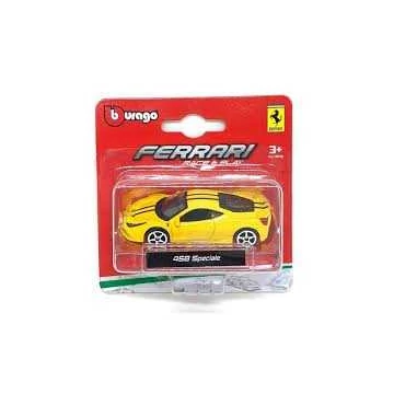 Bburago Race and Play Ferrari 458 Speciale sárga fém autó 1:64