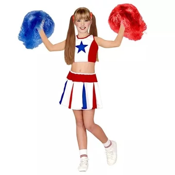 Widmann - pompom lány jelmez 128cm (38146)