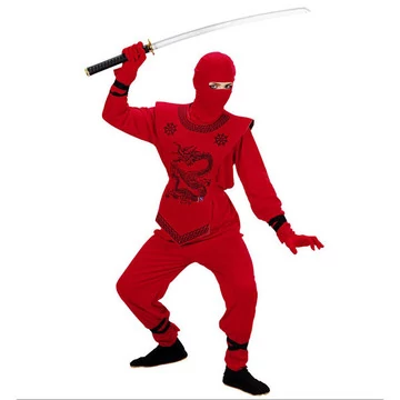 Widmann - Vörös sárkány ninja jelmez - 140 cm-es méret (74537)