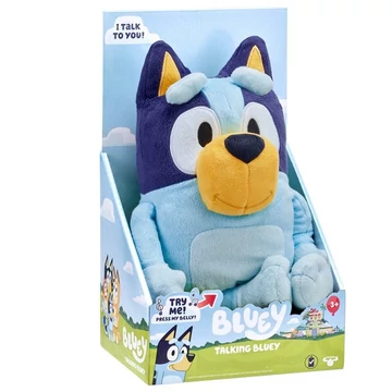 Plüss figura, el., Bluey, 3 nyelven beszél, énekel, 33 cm, 18x31 cm dob.