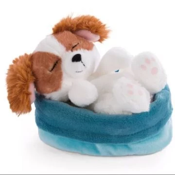 Nici - Spániel plüsskutyus kosárban - 12 cm