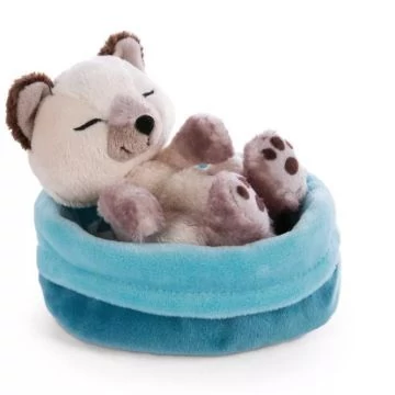 Nici - Sziámi plüsscica kosárban - 12 cm