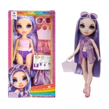 Rainbow High: Vízparti divat öltöztethető strandoló divat baba - Violet