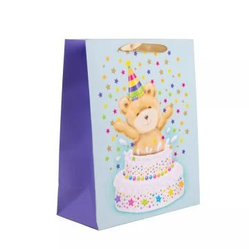 Maci tortában ajándéktasak - 18 x 23 cm