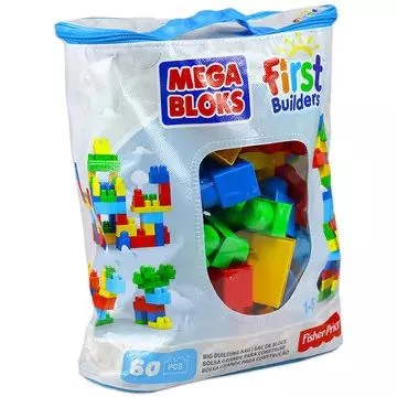Mega Bloks: Klasszikus színű építőkocka szett táskában - 60 db