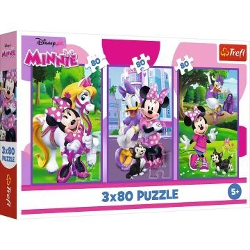 Trefl: Minnie egér és barátai - 3 x 80 darabos puzzle