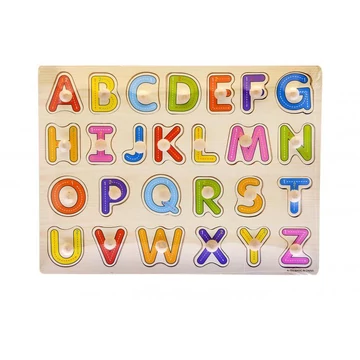 Fa ki-berakó, fafogantyús, ABC, betûk, 30x22 cm,PVC