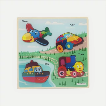 Fa ki-berakó, jármûvek, 4 db, 30x30 cm pvc