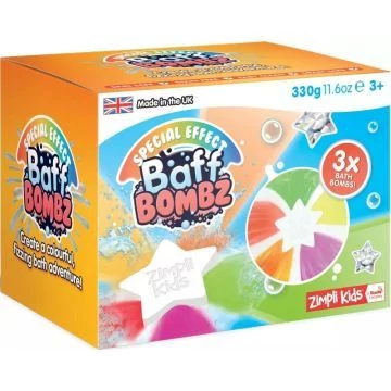 Baff Bombz: Szivárvány színű fürdőbomba szett - Csillag alakú, 3 db-os