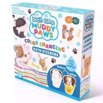 Buddy & Barney: Színváltós csempetapasz fürdőjáték - Sáros tappancsok