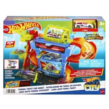 Hot Wheels City: Emeletes autómosó pályaszett színváltós kisautóval