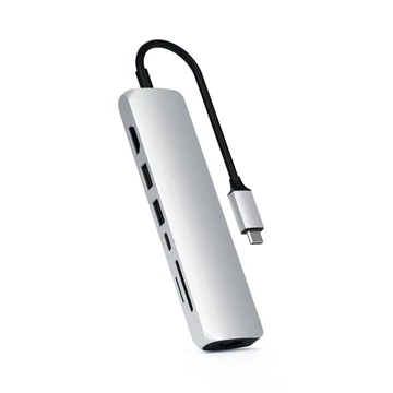 Satechi 6-in-1 USB-C Slim Multiport Adapter - Silver
