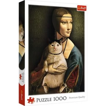 Trefl: Hölgy macskával puzzle - 1000 darabos