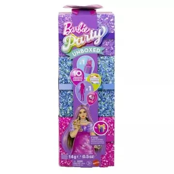 Barbie Party Reveal: Glamour meglepetés szett - Pink Curvy baba
