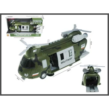 Katonai helikopter fénnyel és hanggal 28 cm