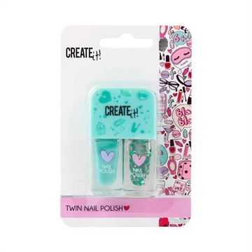 Canenco Create It! Körömlakkok, 2 db-os - türkiz és glitter