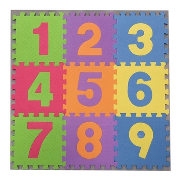 Puzzle szõnyeg, EVA, padlóborítás, 9 lap, számos, 30x30 cm, PVC