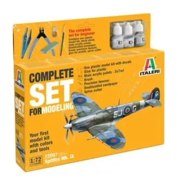 Italeri: Spitfire Mk IX repülőgép makett - komplett szett, 1:72