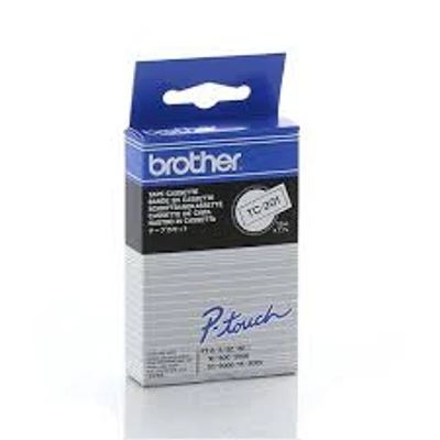 Brother TC-201 fehér alapon fekete eredeti feliratozó szalag