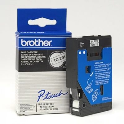 Brother TC-291 fehér alapon fekete eredeti feliratozó szalag