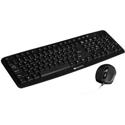 Canyon CNE-CSET1-HU Classic Wired billentyűzet + egér Black HU