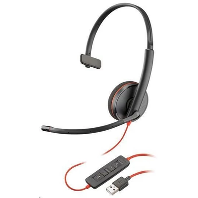 HP Poly Blackwire 3210 Monaural (OEM) fejhallgató headset fekete