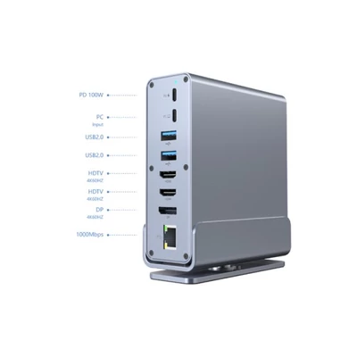 Gembird A-CF-COMBO15-01 USB Type-CF 15-in-1 Multi-Port Adapter Szürke
