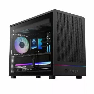 Gamdias Athena M4M Tempered Glass Fekete/Fa számítógépház