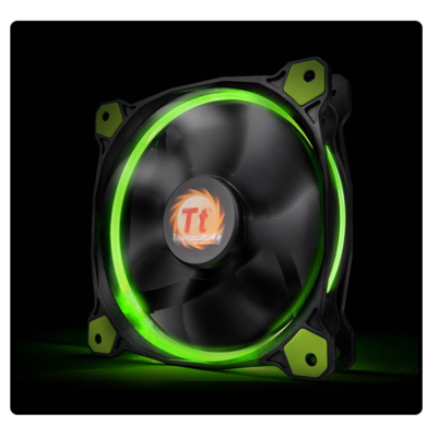 Thermaltake CL-F039-PL14GR-A Riing 14cm Cooler Black/Green LED