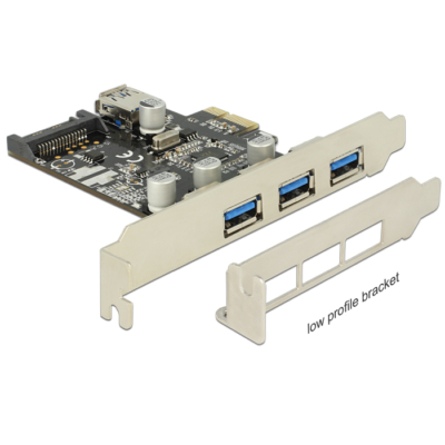 DeLock PCI Express Card > 3x external + 1x internal USB 3.0 Type-A female
