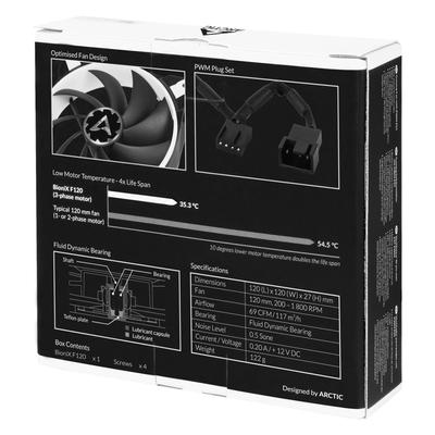 Kép 6/6 - Arctic BioniX F120 Gaming Fan with PWM PST White