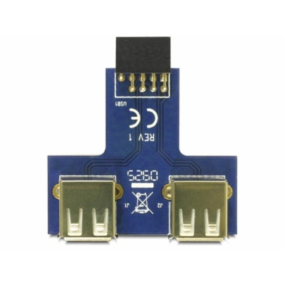 Kép 3/3 - DeLock USB pin header female > 2x USB 2.0 female - up